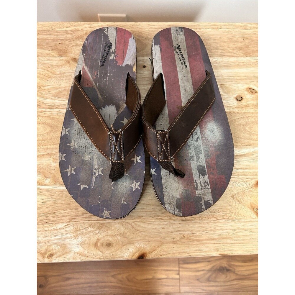 Arizona Jean Company Patriotic Flag Flip Flop Sandals ~ Men's Large 10/11